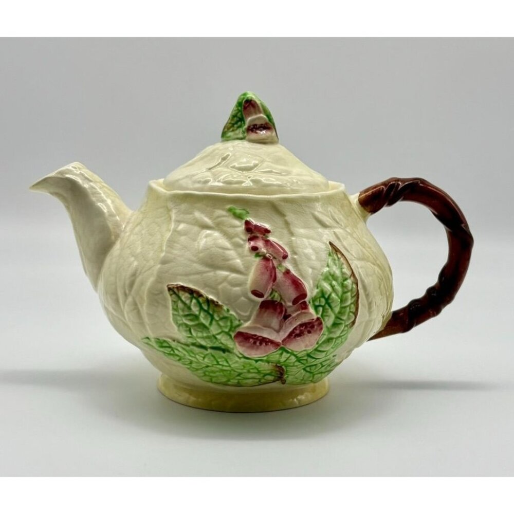 Vintage Carlton Ware Teapot Australian Design Foxglove Pattern, Cream Background